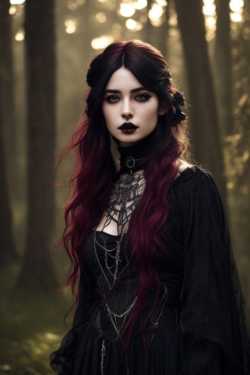 putrid-elk948: A beautiful ((gothic witch)) with ((geometric tattoos on ...