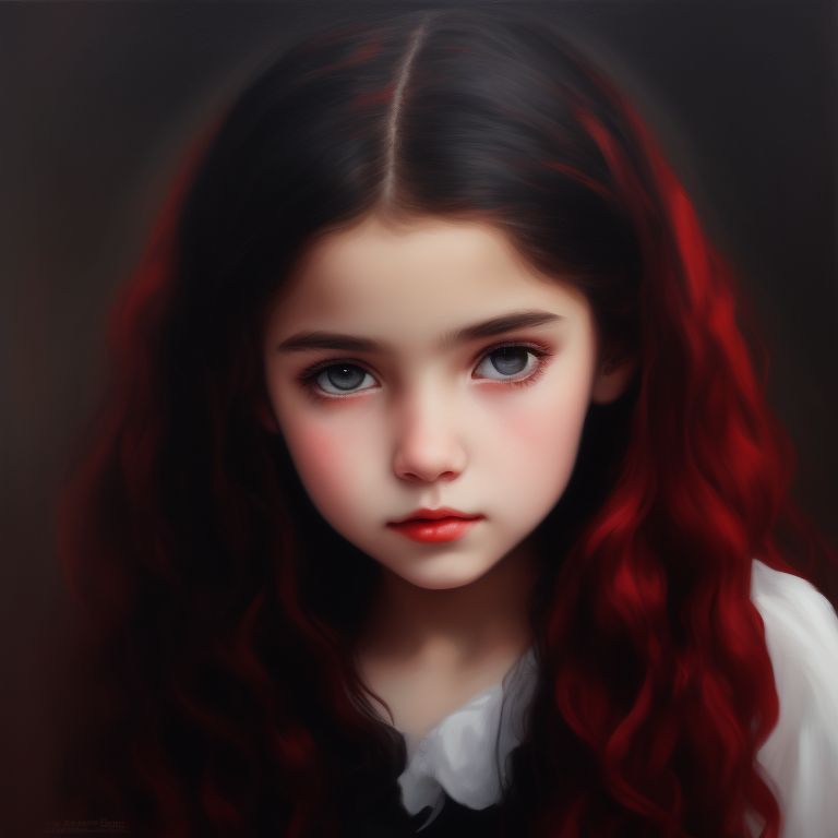 grubby-wren496: portrait painting of a 13 year old inocent looking girl