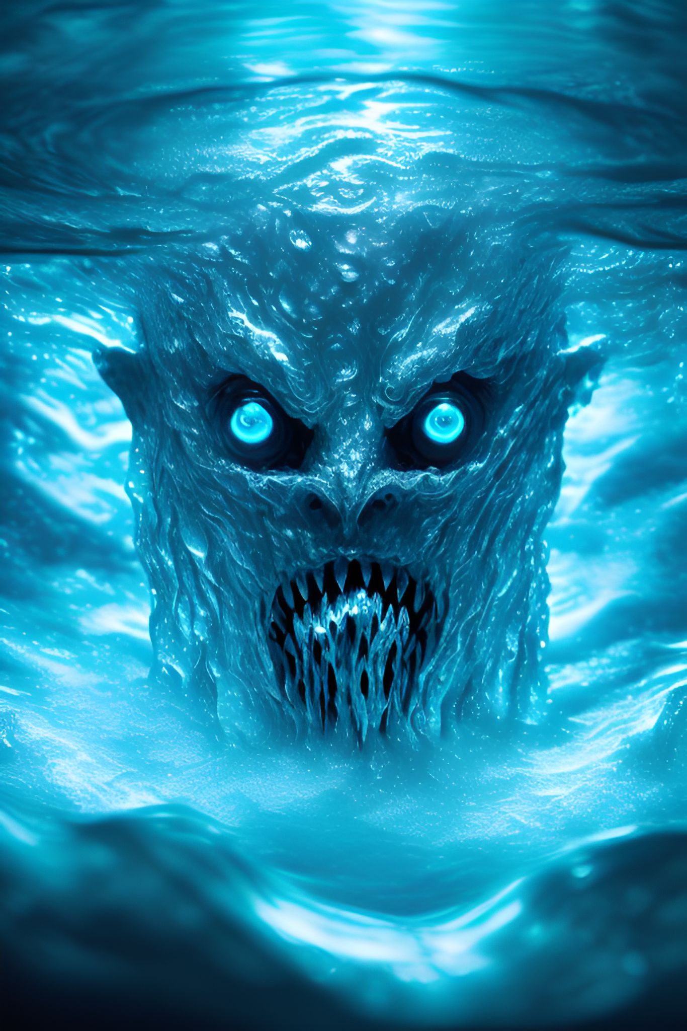 SilverEvermoore full body dnd water elemental, dnd monster. a creature