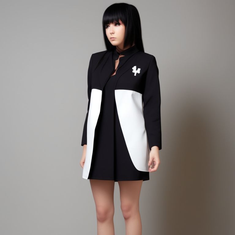 Half black half sales white blazer dress