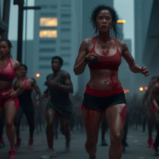 People Running From Zombies