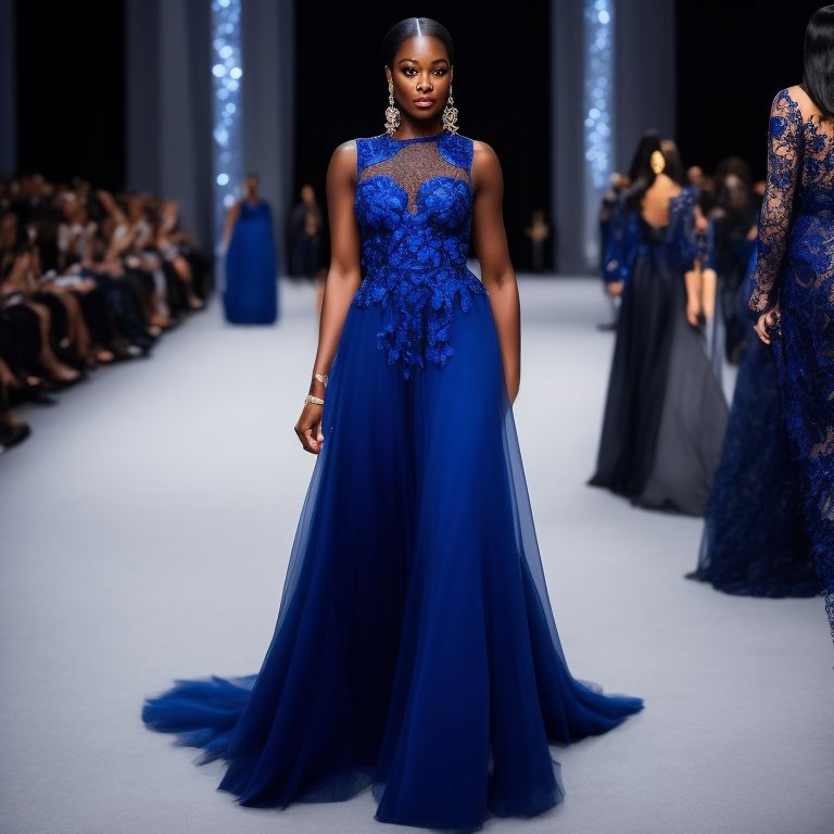 Black dress with 2025 royal blue accessories