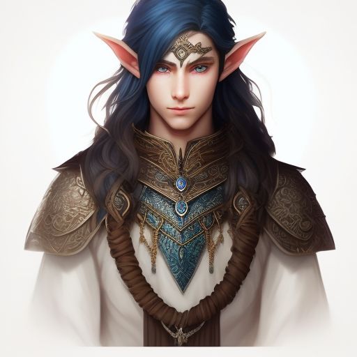 taut-walrus979: Young adult male elf with brunette hair and deep blue ...