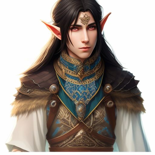 taut-walrus979: Young adult male elf with brunette hair and deep blue ...