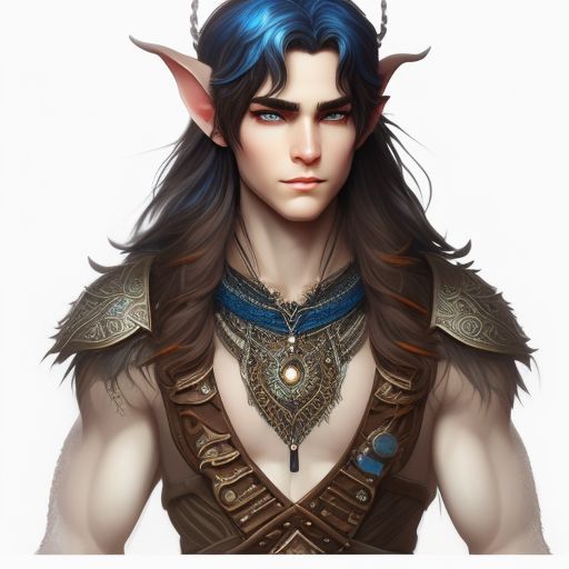 taut-walrus979: Young adult male elf with brunette hair and deep blue ...