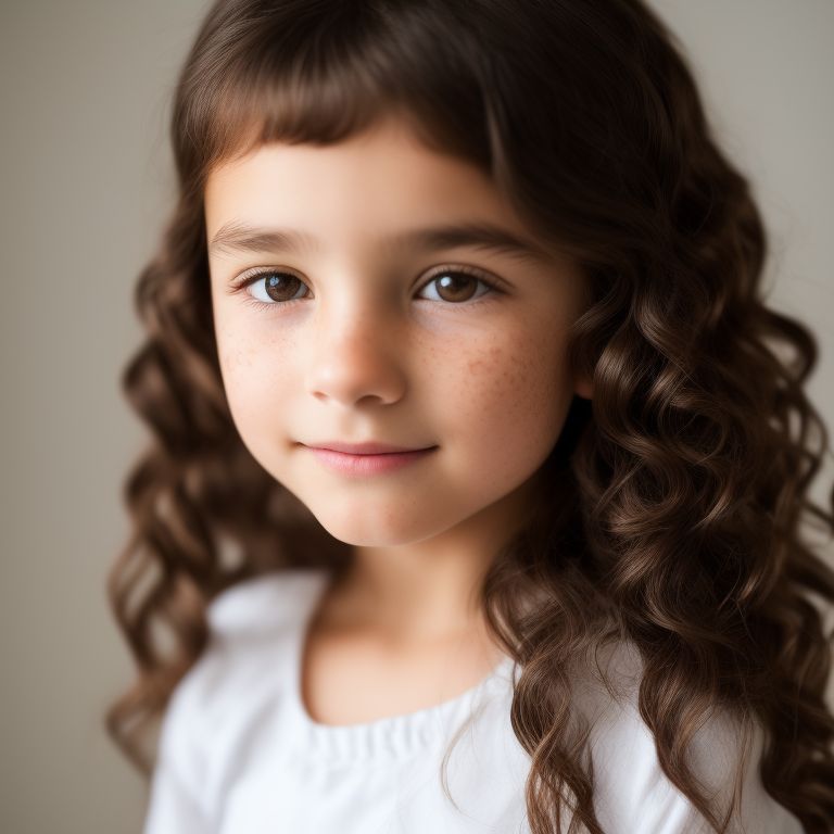 little girls with brown curly hair