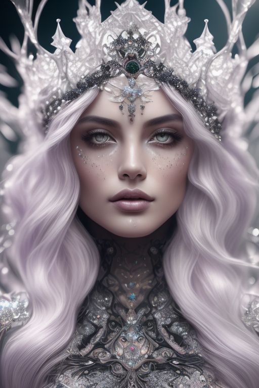 Dreary Wren Beautiful Celestail Goddess Wear Crystal Crown Beautiful Eyes Forest Sence