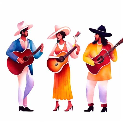 spanish song man and woman singing clipart