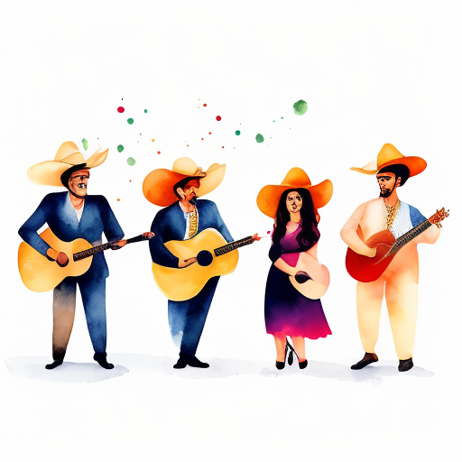 spanish song man and woman singing clipart