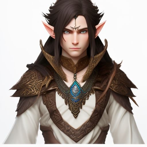 taut-walrus979: adult male elf with brown hair and deep blue eyes ...