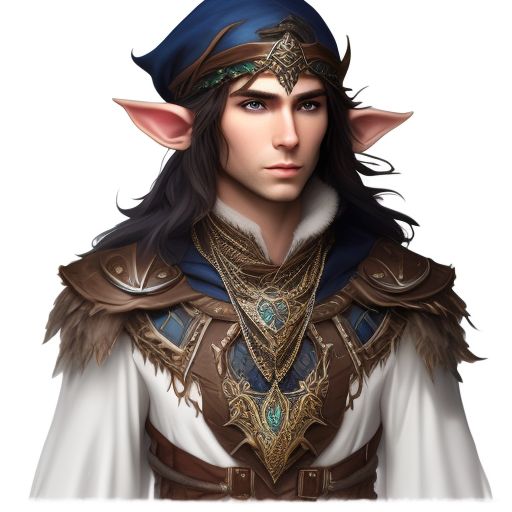 taut-walrus979: adult male elf with brown hair and deep blue eyes ...