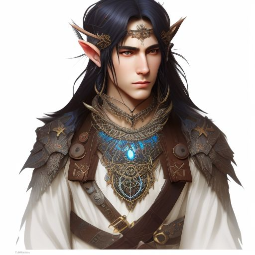 taut-walrus979: adult male elf with brown hair and deep blue eyes ...