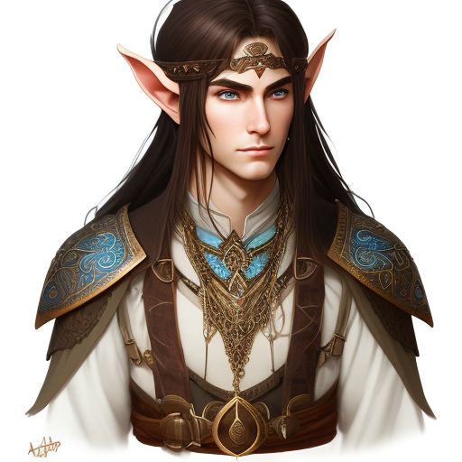 taut-walrus979: adult male elf with brown hair and deep blue eyes ...