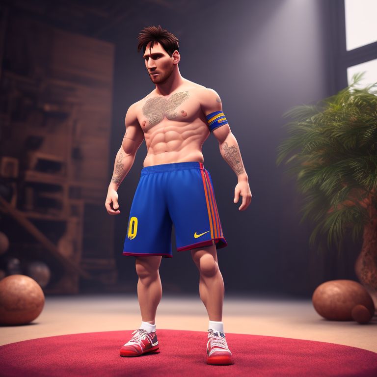 Loquede Lionel Messi Full Body Shirtless Just Wearing A Boxer Realistic