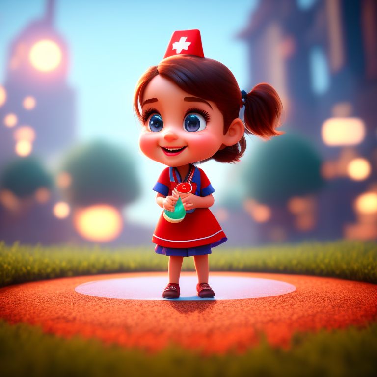 cute girl cartoon characters 3d