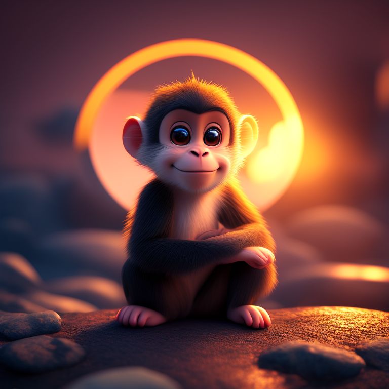 Trish318: a cute female monkey meditating