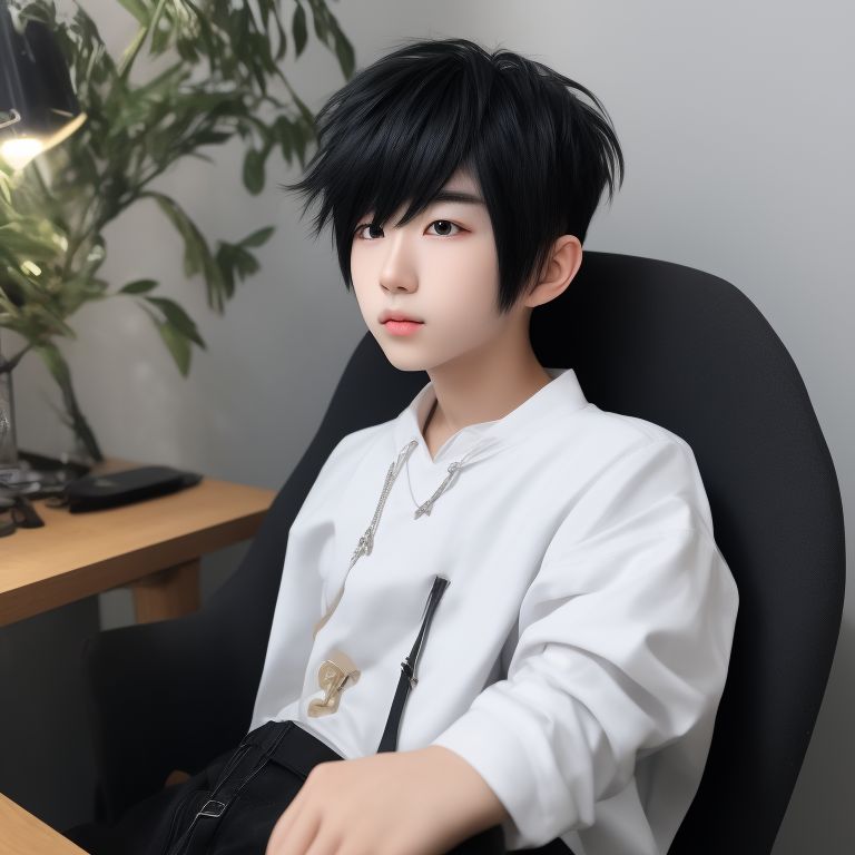 Anime Boy Sitting Down