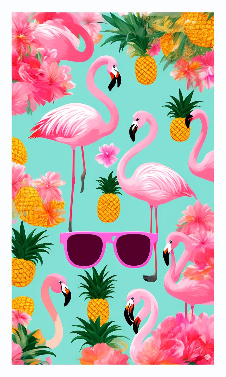 moodybrowneyes Flamingos, Sunglasses, Pineapples