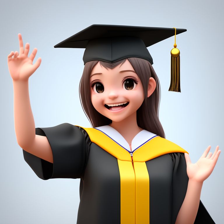 Happy Smiling Young African American Woman Wearing Graduation Cap