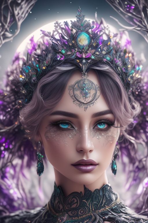 remote-crane993: beautiful moon goddess, wear crystal crown, beautiful ...