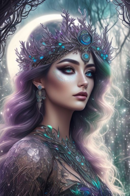 remote-crane993: beautiful moon goddess, wear crystal crown, beautiful ...