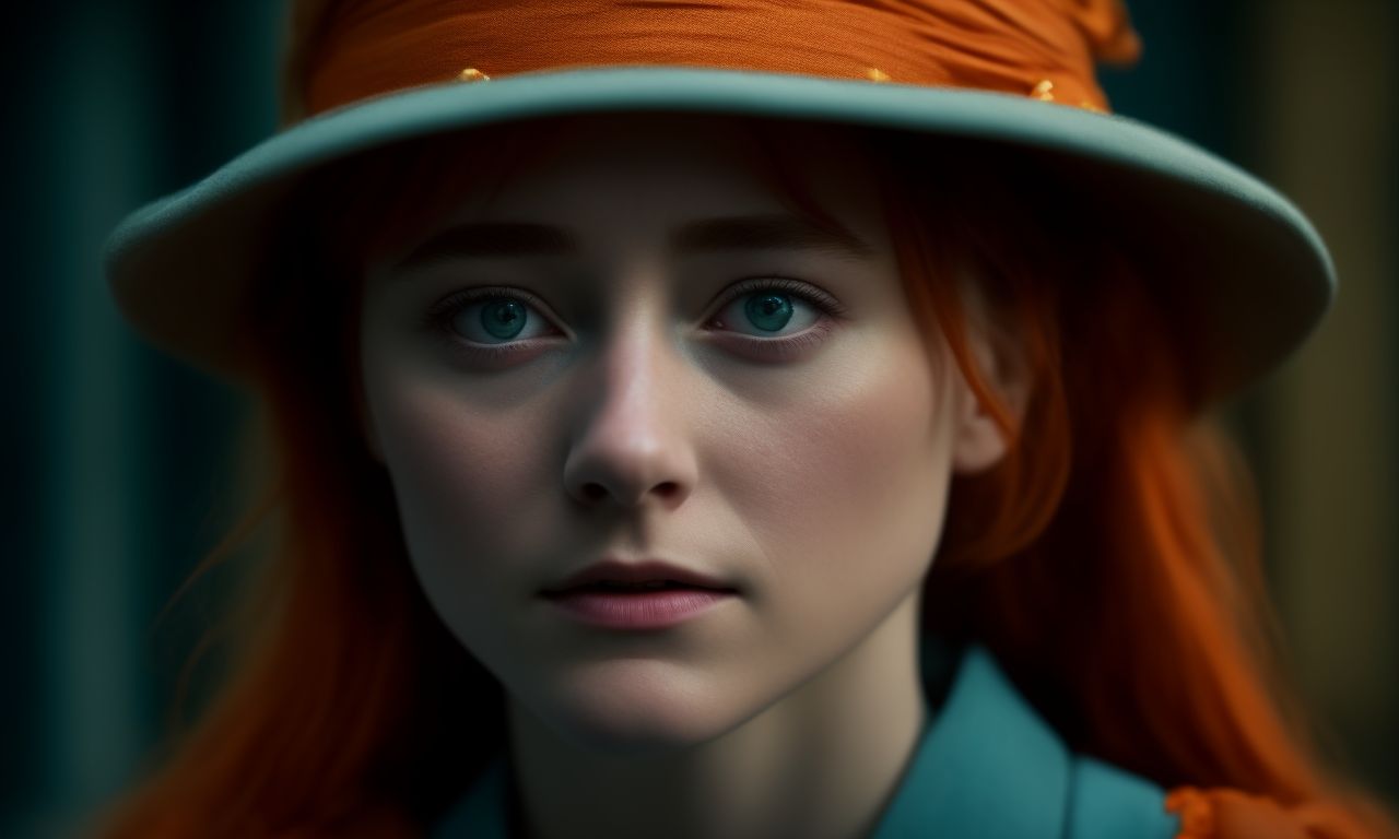 Ou: Young Saoirse Ronan with vivid orange hair cascading down her ...
