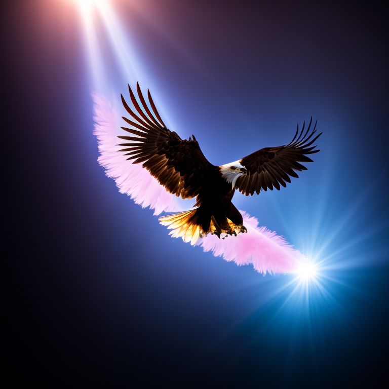meager-eagle839: Golden Phoenix Eagle with pink feathers extending its ...