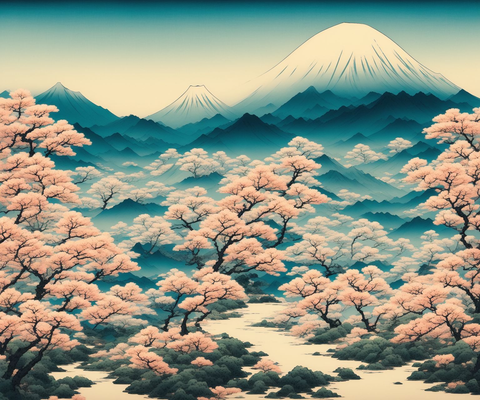 japanese tree ink painting