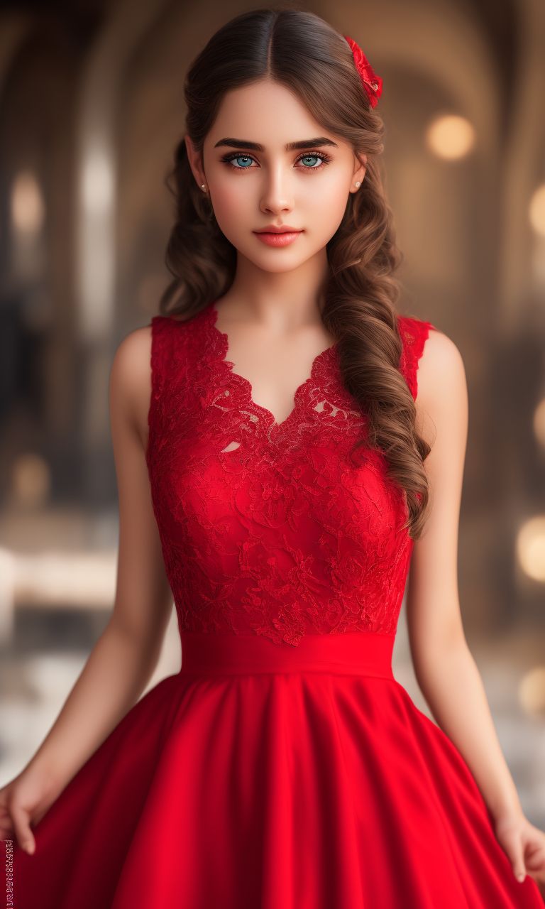 Cute girl outlet red dress