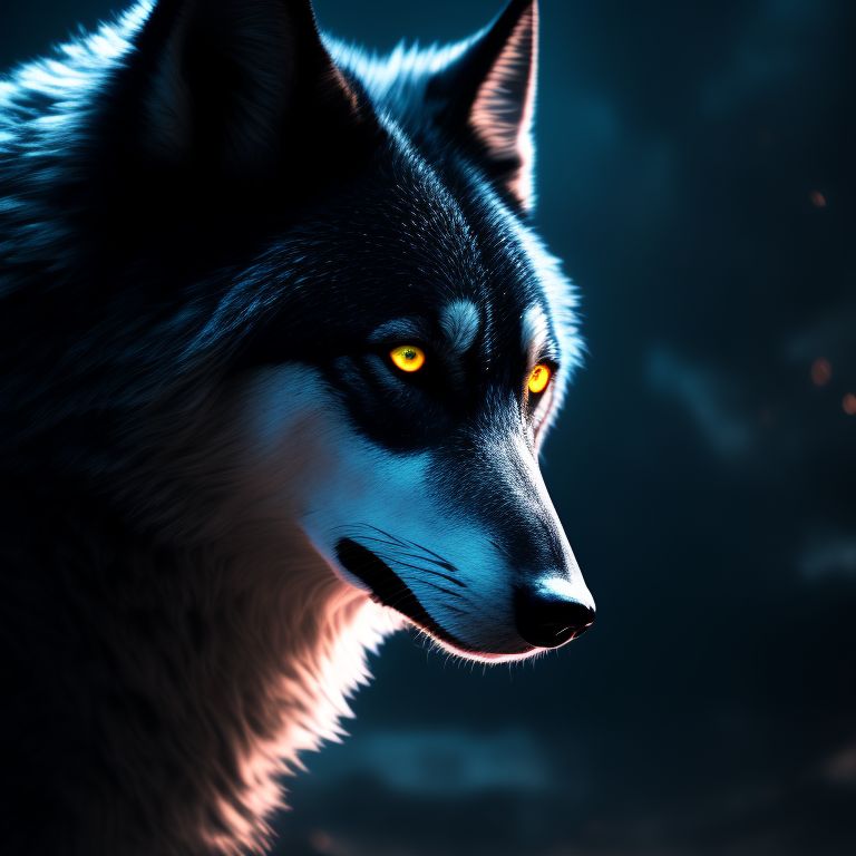 black wolf with blue eyes wallpaper