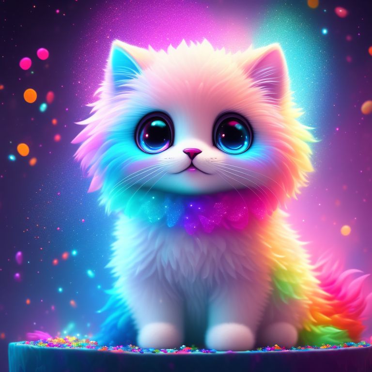 wiryleopard972 CUTE AND fluffy CARTOON kitty, glitter, rainbow, shiny