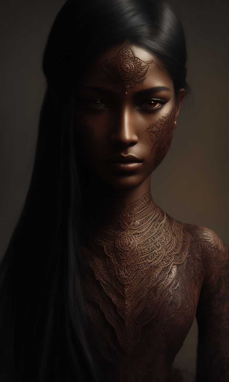 Naglauamorda: Chic dark-skinned girl 25 years +, with incredibly beautiful  face, a divine figure, ((tattoo)), full-length photo, standing on the  street in a crowded place, (((in luxury expensive lingerie))), super  detailed face