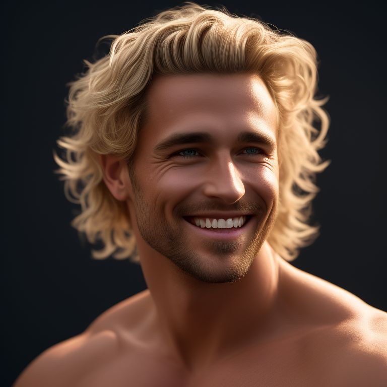 stained-bat904: shirtless man with wavy blonde hair