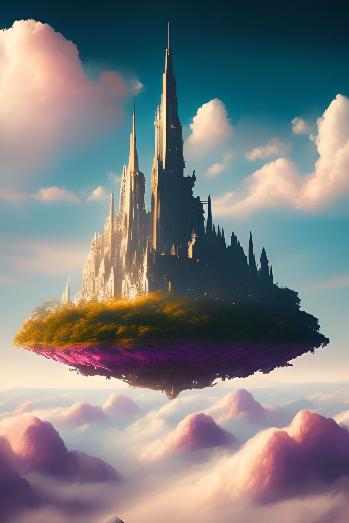 Floating Island In The Sky Painting