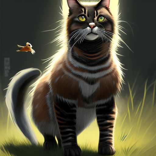 a graphic novel comic about warrior cats, Stable Diffusion