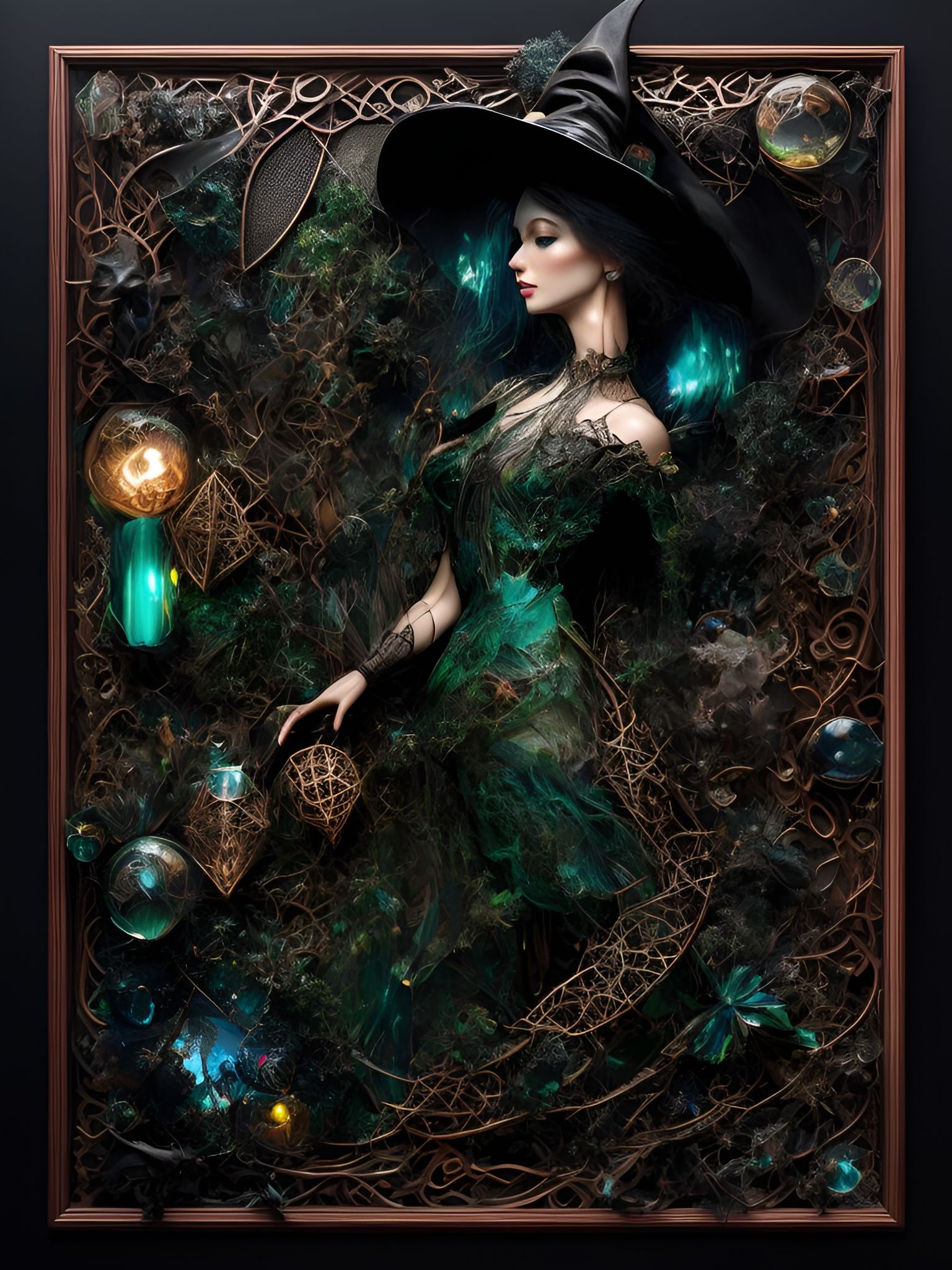 SilverEvermoore A Beautiful Witch Surrounded By Green Smoke