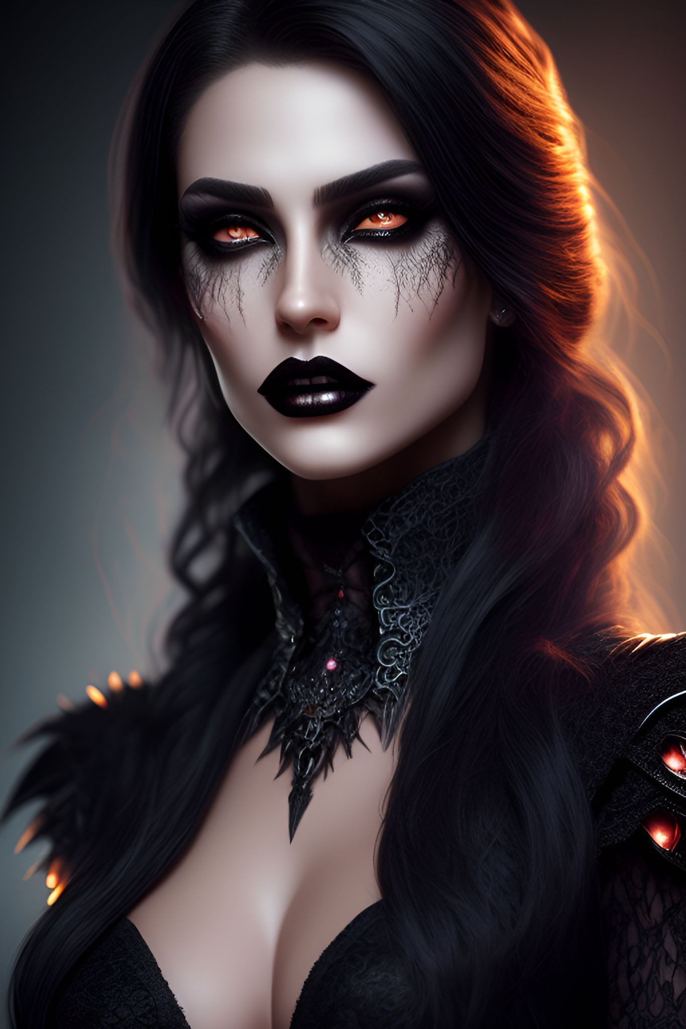 kiber203: Beautiful female vampire with striking body with gothic clothes