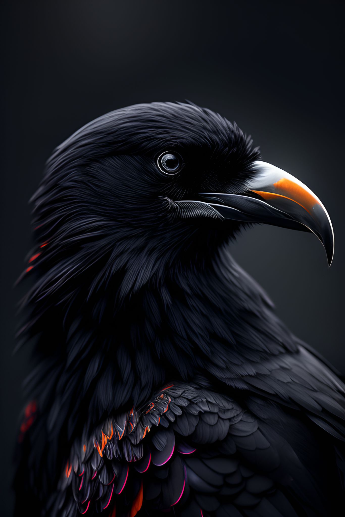 ToledoX82: a black Raven, red eyes, photorealistic, sharp focus ...