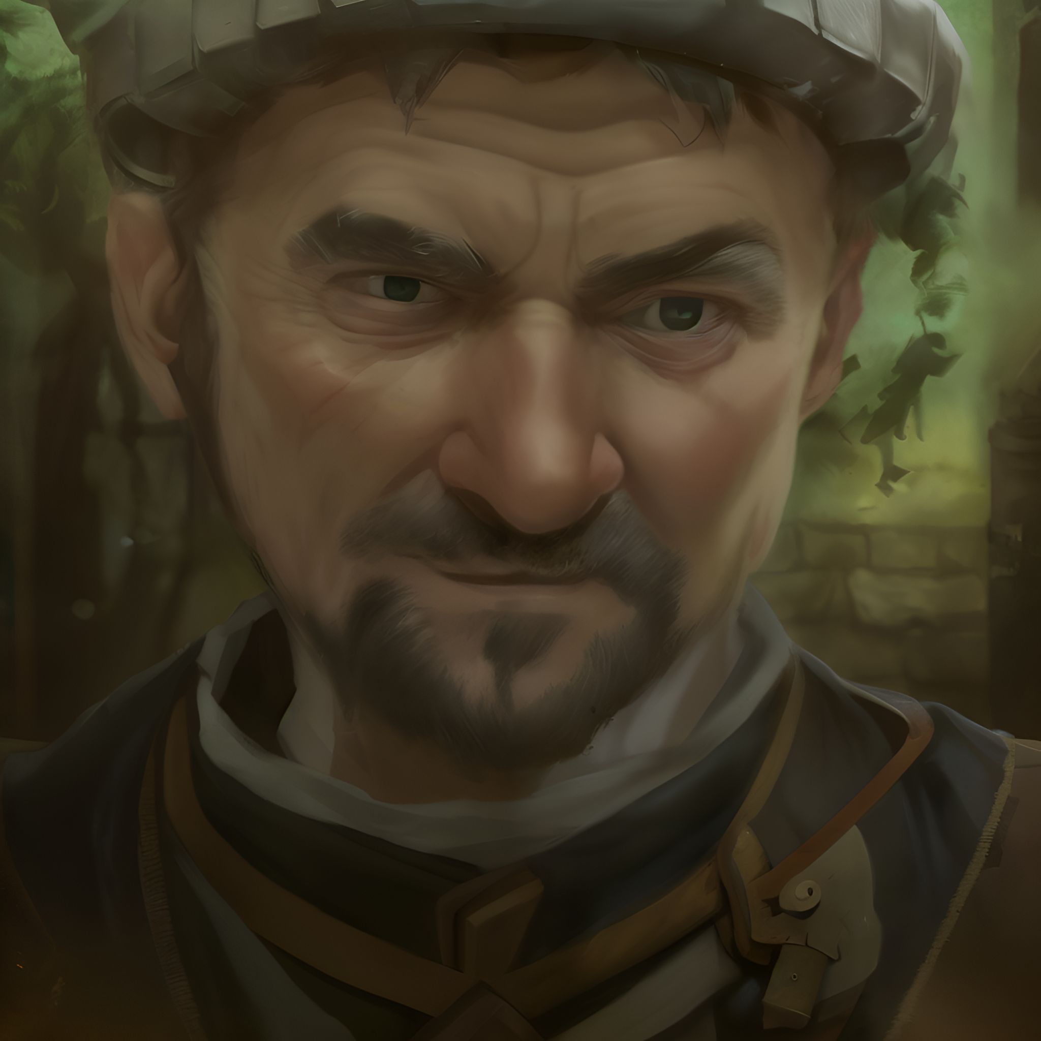 ill-bear32: Halfling character portrait, brown sideburns, no beard, old ...