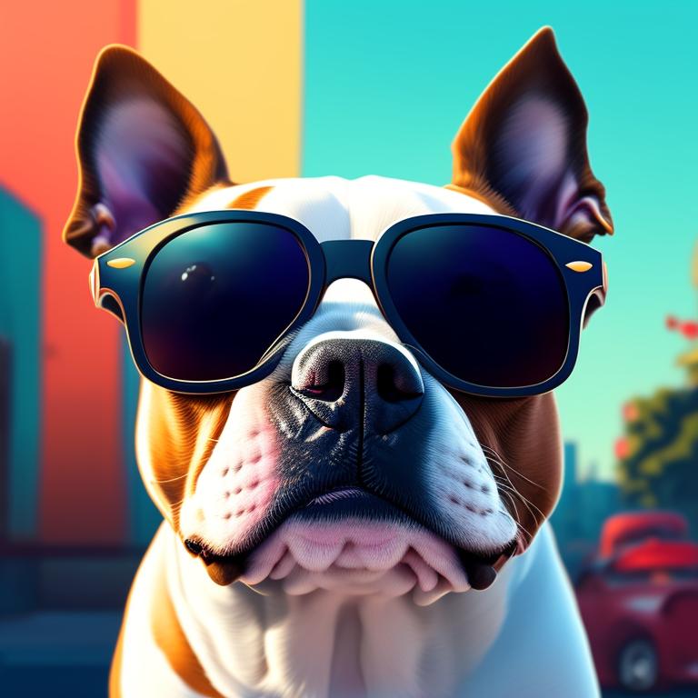 stonedbrasil: micro american bully dog wearing sunglasses