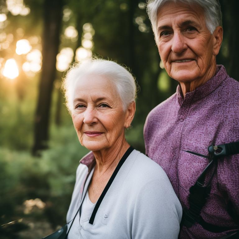 tepid-ferret610: Happy older couple explores nature by bike