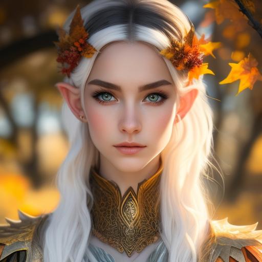 witty-rat818: Fey woman. Elf ears. Golden skin. Silver eyes. White ...