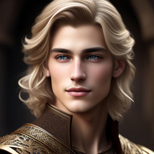 teadrinker: a young man with shoulder length light blond hair. brown ...