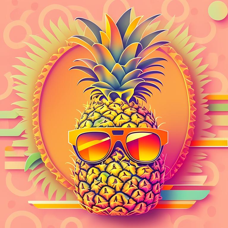 cultured-fly329: Cool pineapple with sunglasses no background