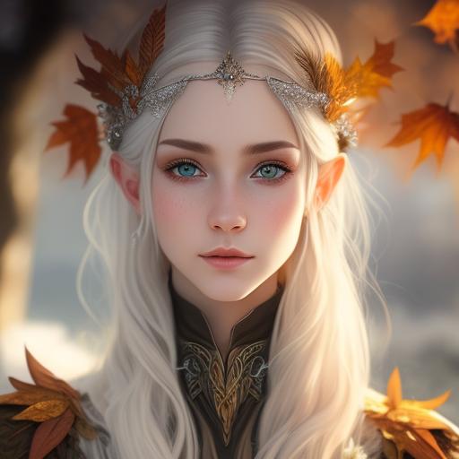 witty-rat818: Fey woman. Elf ears. Golden skin. Silver eyes. White ...