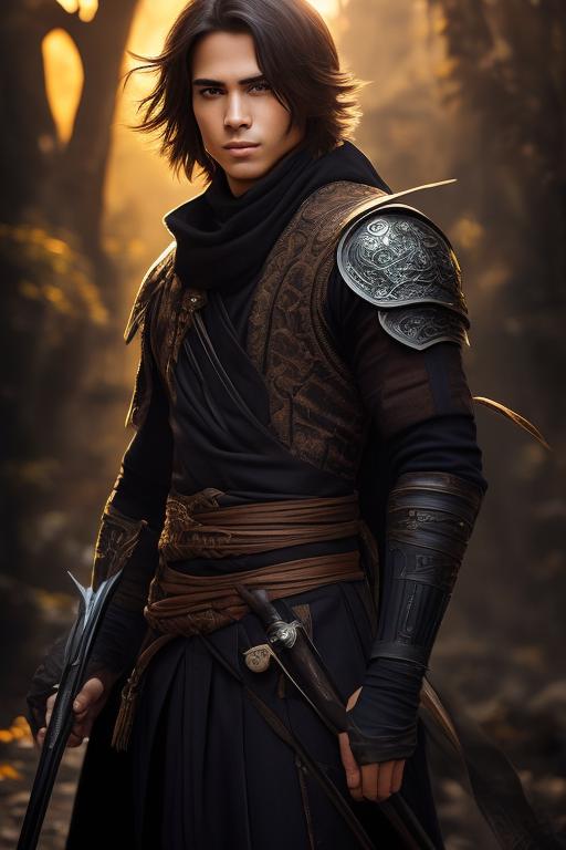 rdlaserna: Attractive male ninja, medium length hair, striking eyes ...