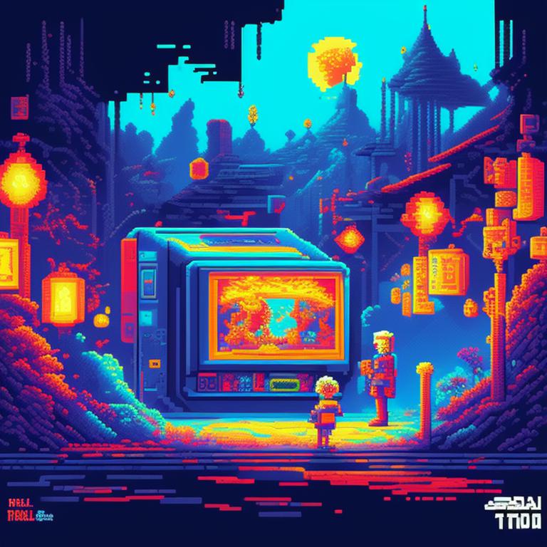 8-bit fantasy pixel art 32x32, Stable Diffusion