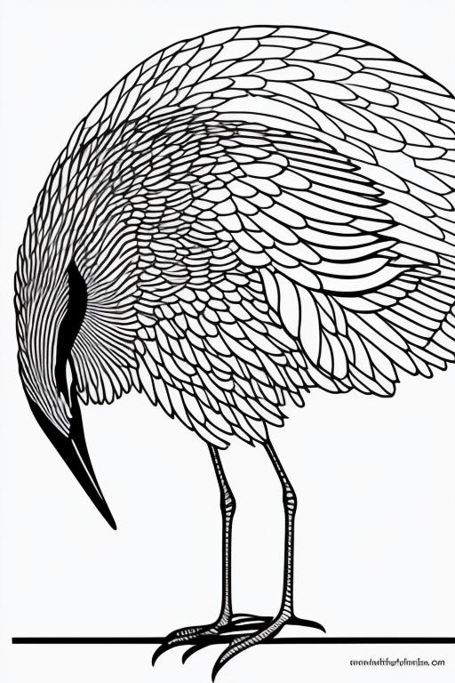 crane bird coloring page