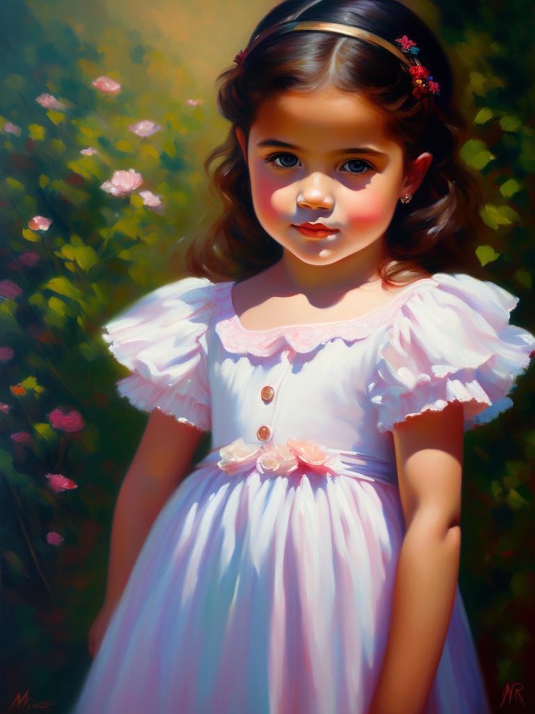 Foul-Rabbit: Painting of a young girl painted by Marion Rose