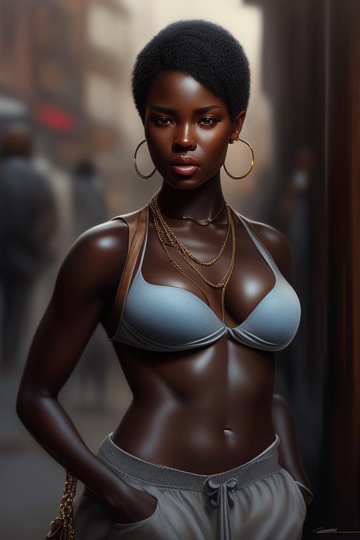 flowery-gnat337: Black woman with a big chest exposed wearing